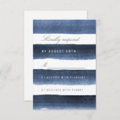 Watercolor Marine Streifen nautische Hochzeit RSVP (Vorne/Hinten)