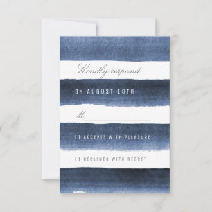 Watercolor Marine Streifen nautische Hochzeit RSVP Karte