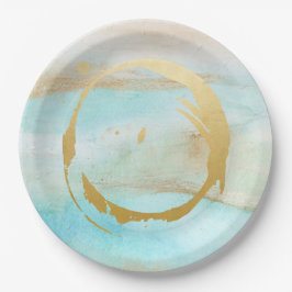 Watercolor-Marmorbrautbaby-Duschen-Papier-Teller Pappteller