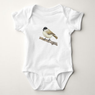Watercolor Marsh Tit Baby Strampler
