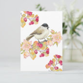 Watercolor Marsh Tit Dankeskarte (Stehend Vorderseite)