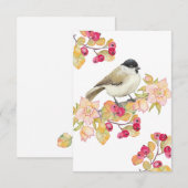 Watercolor Marsh Tit Dankeskarte (Vorne/Hinten)