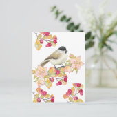 Watercolor Marsh Tit Postkarte (Stehend Vorderseite)