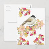 Watercolor Marsh Tit Postkarte (Vorne/Hinten)