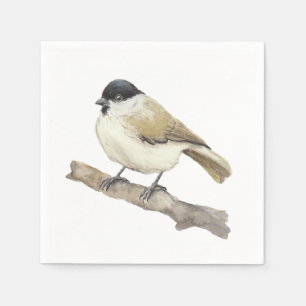Watercolor Marsh Tit Serviette