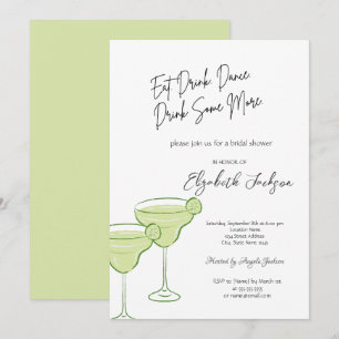 Watercolor Martini Brautparty Einladung