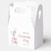 Watercolor Martini Pink Bow Bachelorette Party Geschenkschachtel (Geöffnet)