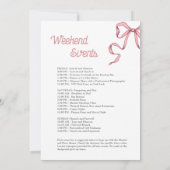 Watercolor Martini Pink Bow Bachelorette Wochenend Einladung (Rückseite)
