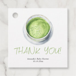 Watercolor Matcha Latte Baby Dusche Vielen Dank Geschenkanhänger