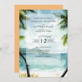 Watercolor Maui Hawaii Tropical Beach Wedding Einladung (Vorne/Hinten)