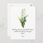 WATERCOLOR MAY LILY OF THE VALLEY BIRTH FLOWER  POSTKARTE (Vorne/Hinten)