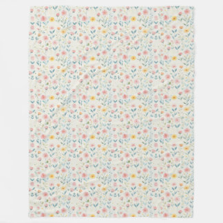 watercolor meadow bloom fleecedecke