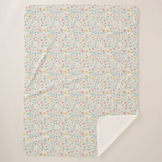 watercolor meadow bloom sherpadecke (Vorderseite)