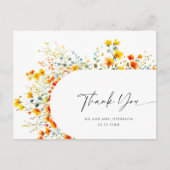 Watercolor Meadow Wildblume Boho Vielen Dank Postkarte (Vorderseite)