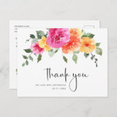 Watercolor Meadow Wildblume Boho Vielen Dank Postkarte (Vorne/Hinten)