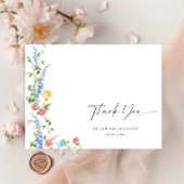 Watercolor Meadow Wildblume Boho Vielen Dank Postkarte