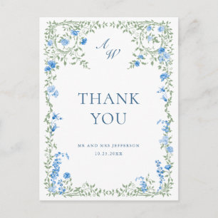 Watercolor Meadow Wildblume Boho Vielen Dank Postkarte