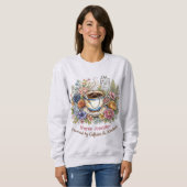 Watercolor Medical Coffee Floral Personalized Name Sweatshirt (Vorne ganz)