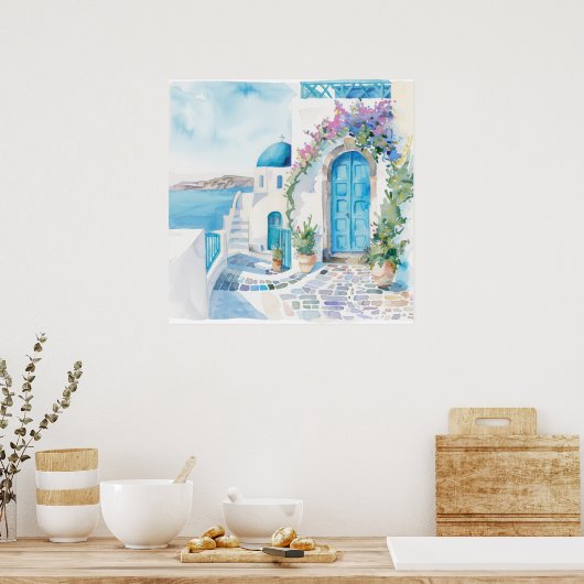 Watercolor Mediterranean Poster (Küche)