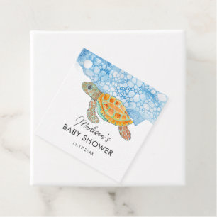 Watercolor-Meeres-Schildkröte-Blaue-Wasser-Baby-Pa Geschenkanhänger