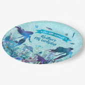 Watercolor-Meerjungfrau unter dem Pappteller (Schrägansicht)