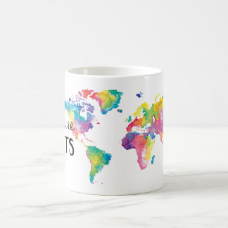 Watercolor meine Welt durch Moda illustriert Kaffeetasse