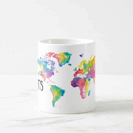 Watercolor meine Welt durch Moda illustriert Kaffeetasse (Mittel)
