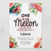 Watercolor melon - 1st Birthday Party Invitation Einladung (Vorderseite)