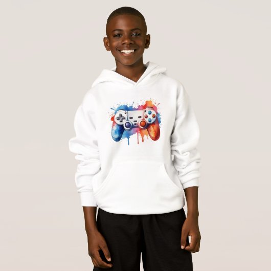 Watercolor Melting Gaming Controller Hoodie (Vorne ganz)