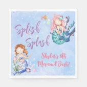 Watercolor Mermaid Bash Birthday Serviette (Vorderseite)
