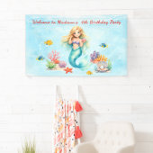 Watercolor Mermaid Birthday Banner (Insitu)