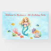 Watercolor Mermaid Birthday Banner (Horizontal)