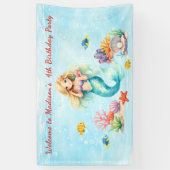 Watercolor Mermaid Birthday Banner (Vertikal)