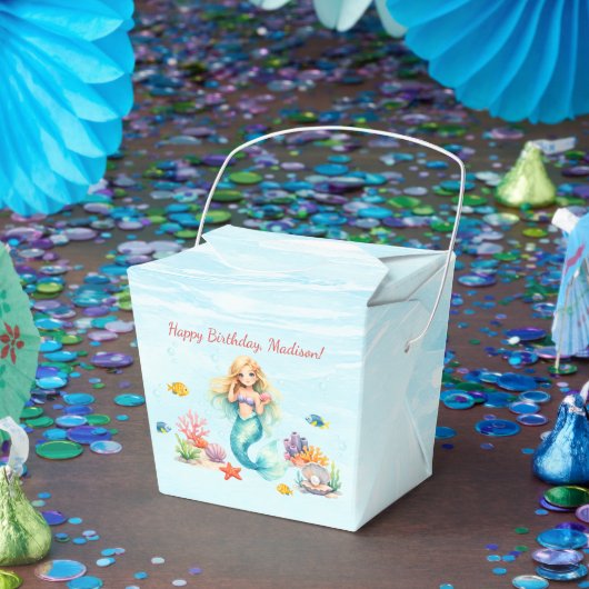 Watercolor Mermaid Birthday Geschenkschachtel (Party)
