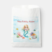 Watercolor Mermaid Birthday Geschenktütchen (Vorderseite)