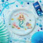 Watercolor Mermaid Birthday Pappteller (Party)