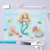 Watercolor Mermaid Birthday Seidenpapier (Handwerk)