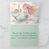 Watercolor Mermaid by Lighthouse Shore Karte (Innenseite)