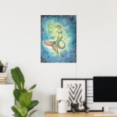 Watercolor Mermaid Fantay Art by Molly Harrison Poster (Heimbüro)