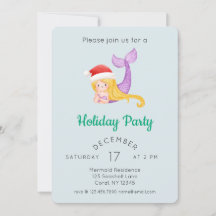 Watercolor Mermaid Holiday Party