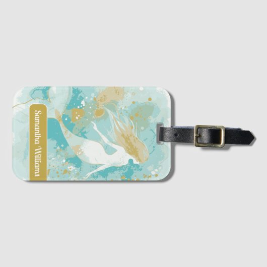 Watercolor Mermaid Personal Gepäckanhänger (Vorderseite (Horizontal))