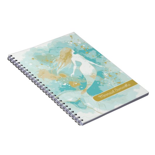 Watercolor Mermaid Personal Spiral Notebook Notizblock (Rechte Seite)