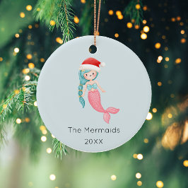 Watercolor Mermaid Weihnachtsgebäck Foto Keramik Ornament