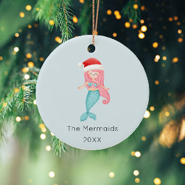 Watercolor Mermaid Weihnachtsgebäck Foto Keramik Ornament