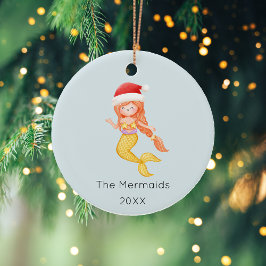 Watercolor Mermaid Weihnachtsgebäck Foto Keramik Ornament