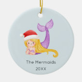 Watercolor Mermaid Weihnachtsgebäck Foto Keramik Ornament (Vorne)