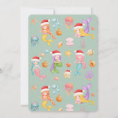 Watercolor Mermaid Weihnachtsgebäck Party Einladung (Rückseite)