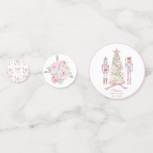  Watercolor Merry Christmas Nutcracker ballet pink Konfetti (Rückseiten)