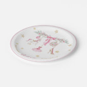 Watercolor Merry Christmas Nutcracker ballet pink Pappteller (Schrägansicht)