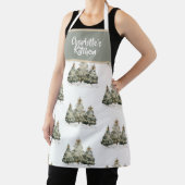 Watercolor Merry Christmas Trees | Cooking Apron Schürze (InSitu)